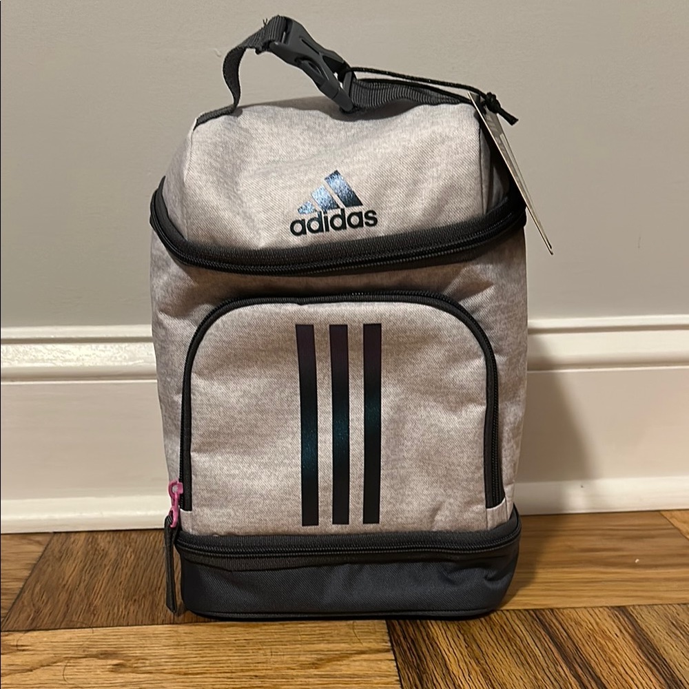 Adidas Gray and iridescent lunch bag